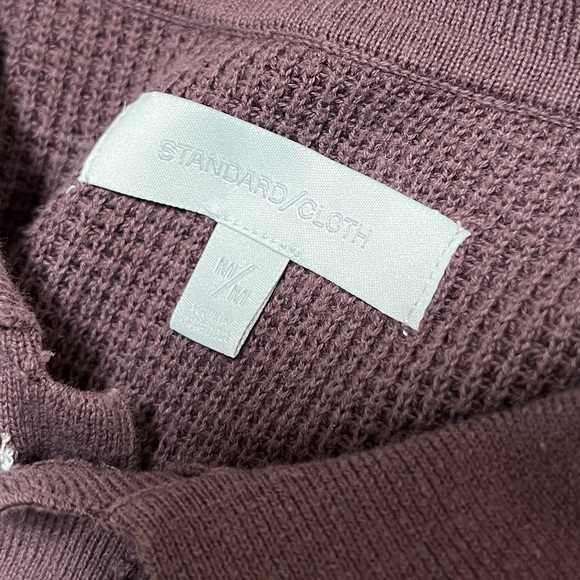 Standard Cloth (Urban Outfitters) Brown Waffle Stitch Polo Button Up sz M - Picture 4 of 14